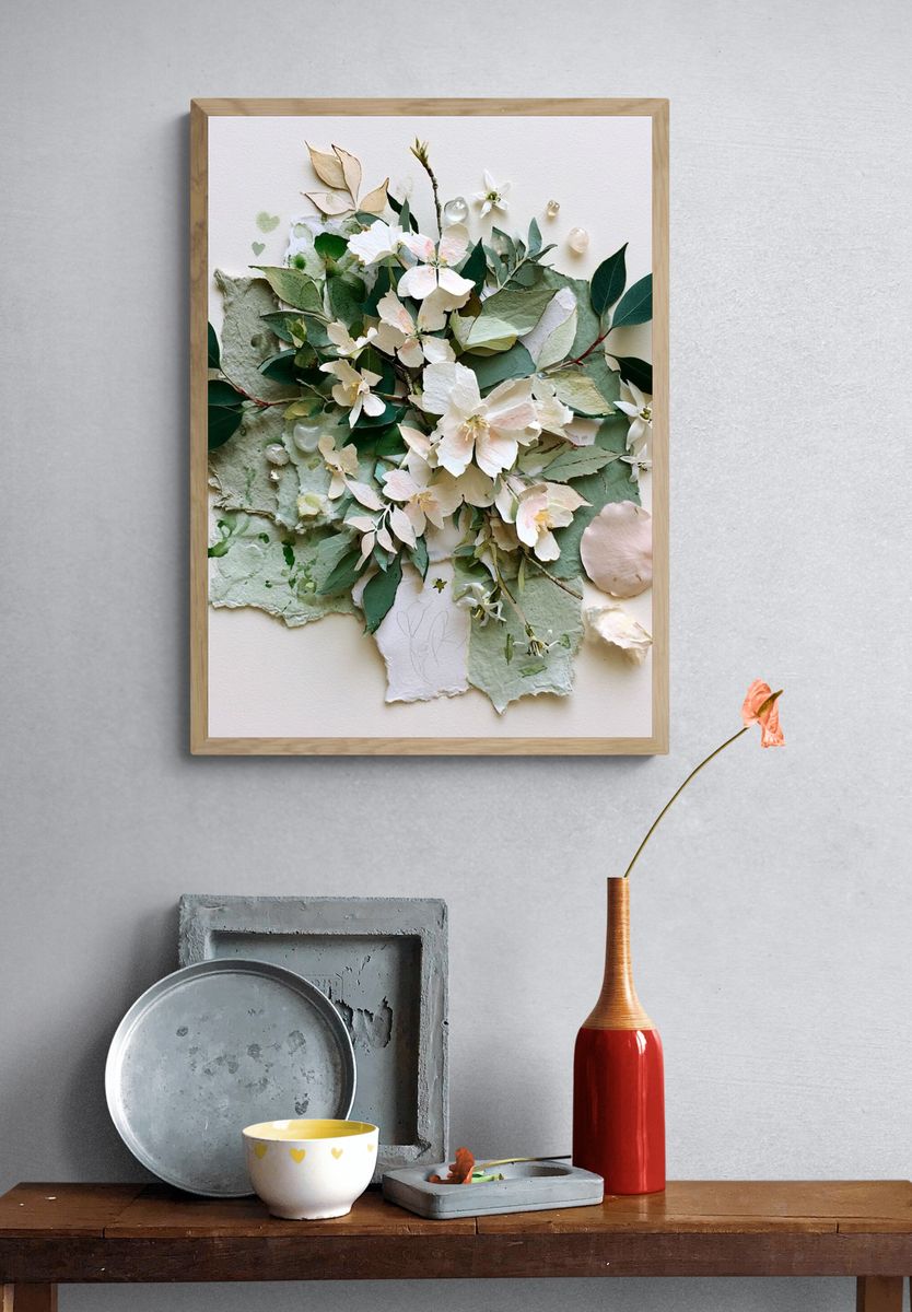 Botanical Collage Floral Print. — room view 3