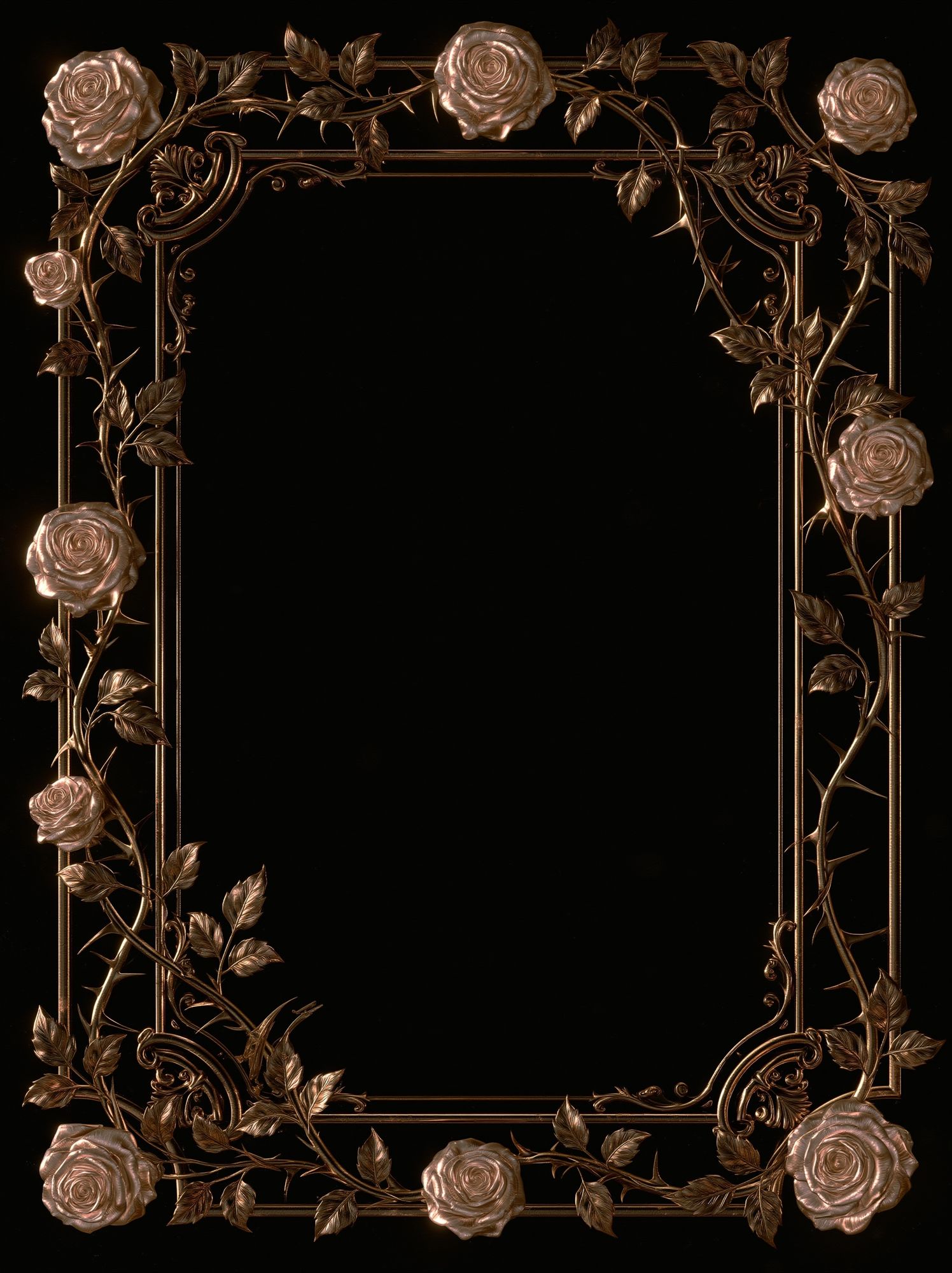 Gilded Rose Vine Frame Poster. poster detail