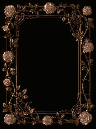 Gilded Rose Vine Frame Poster.