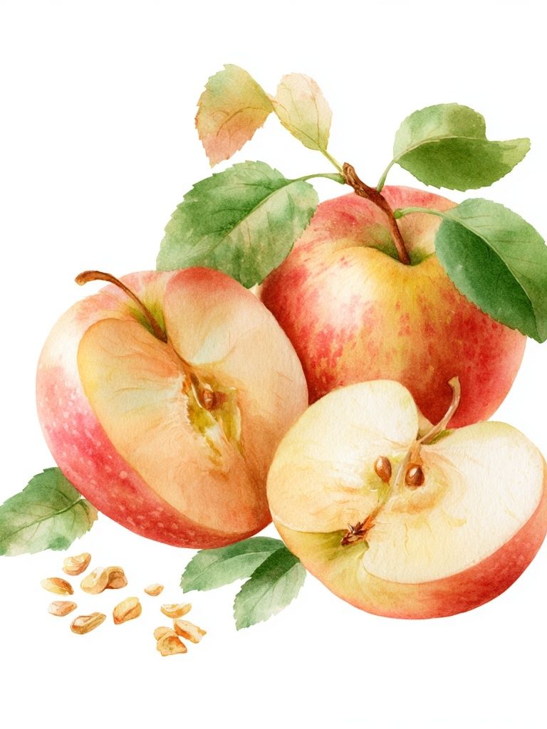 Watercolor Apples Botanical Poster. poster detail