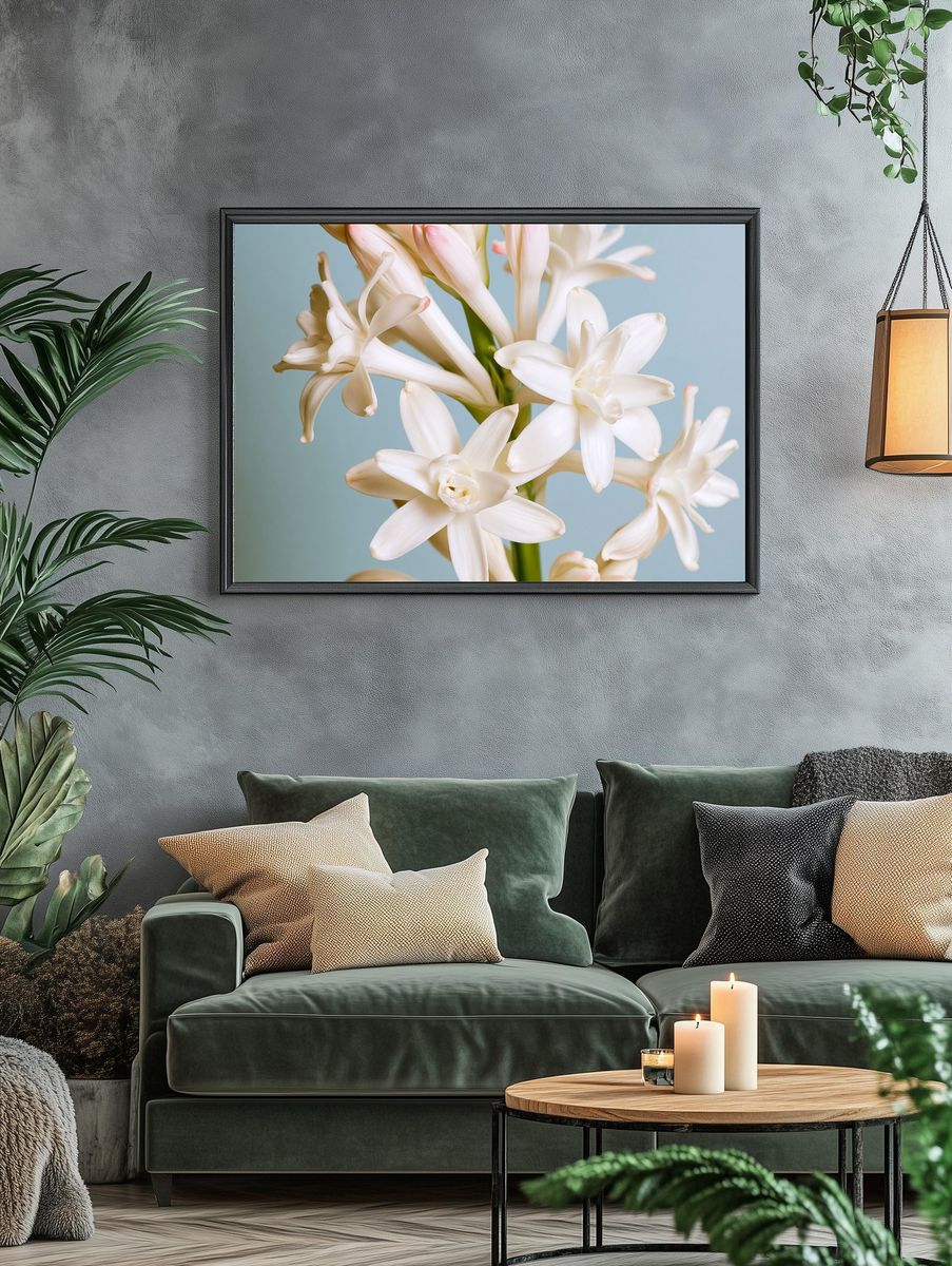 White Tuberose Bloom Print. — room view 4