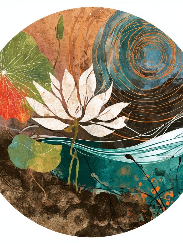 Lotus Abstract Botanical Poster. poster — botanical art