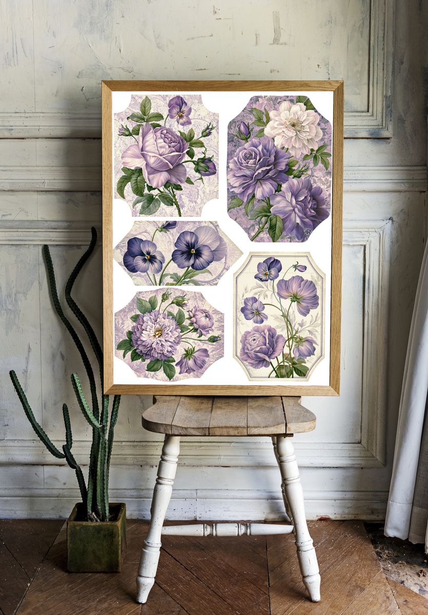 Lavender Floral Botanical Poster. room preview