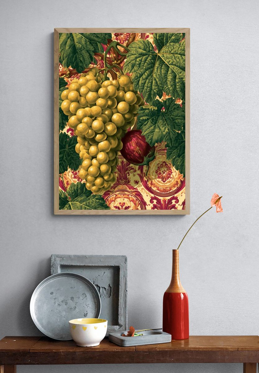 Grapes and Leaves Botanical Print. — room view 3