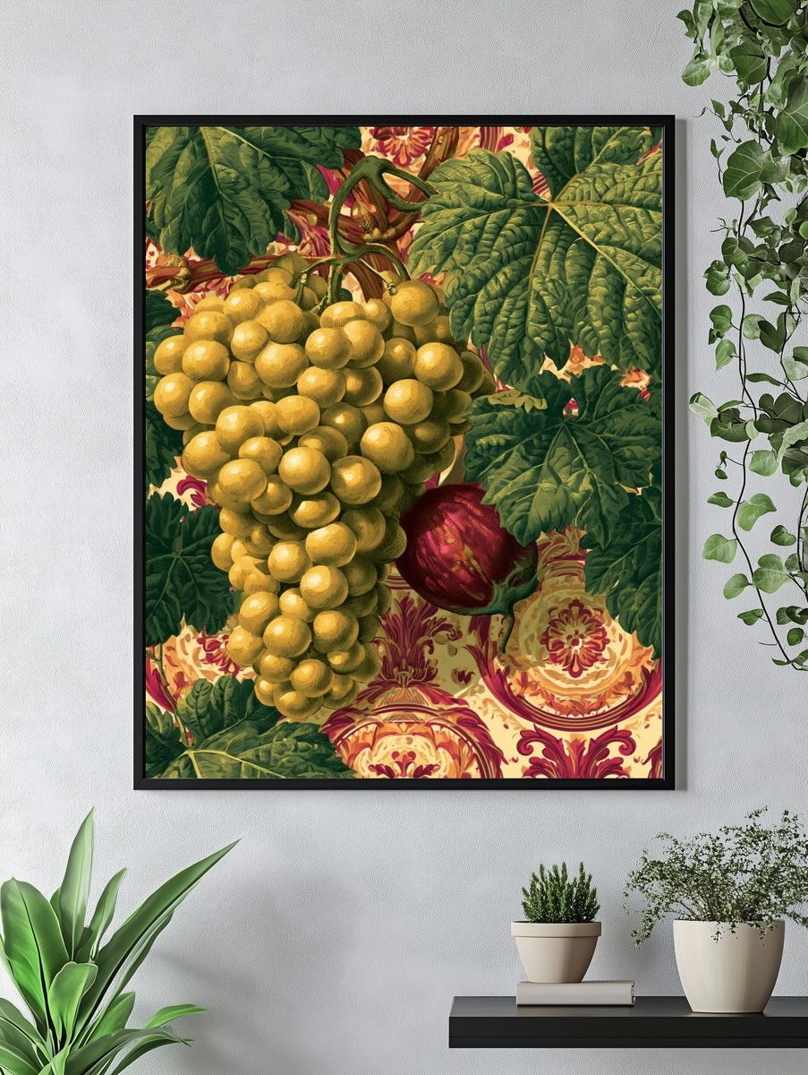 Grapes and Leaves Botanical Print. — room view 4