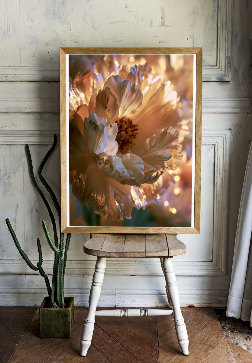 Golden Bloom Floral Print. — room view 1