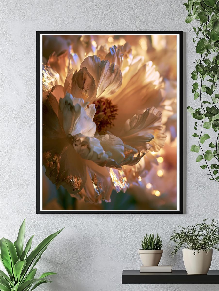 Golden Bloom Floral Print. — room view 4