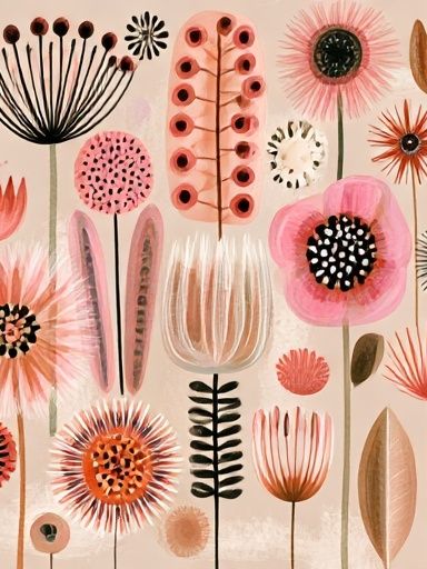 Abstract Floral Garden Print. poster — botanical art