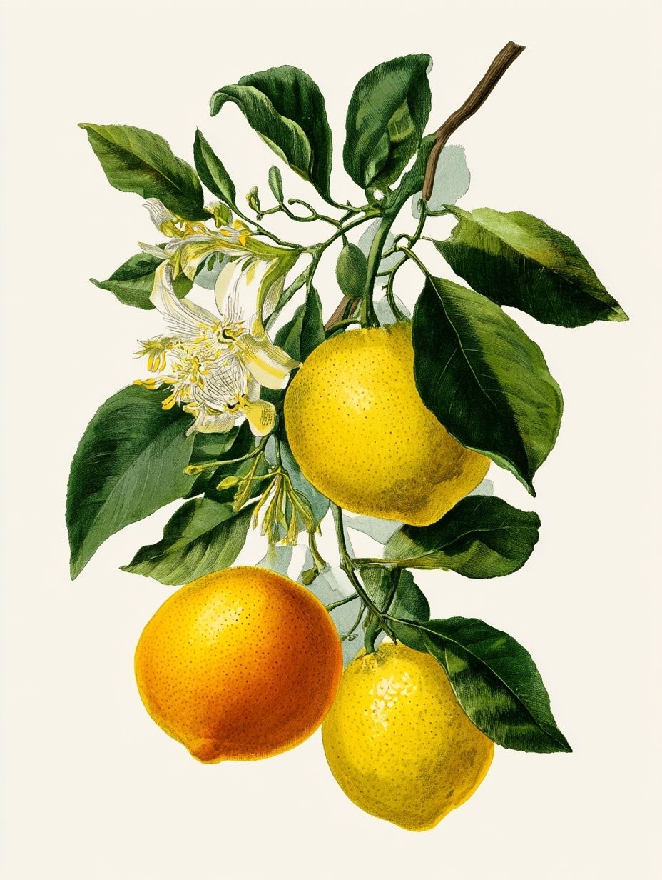 Citrus Fruits Botanical Print. poster — botanical art