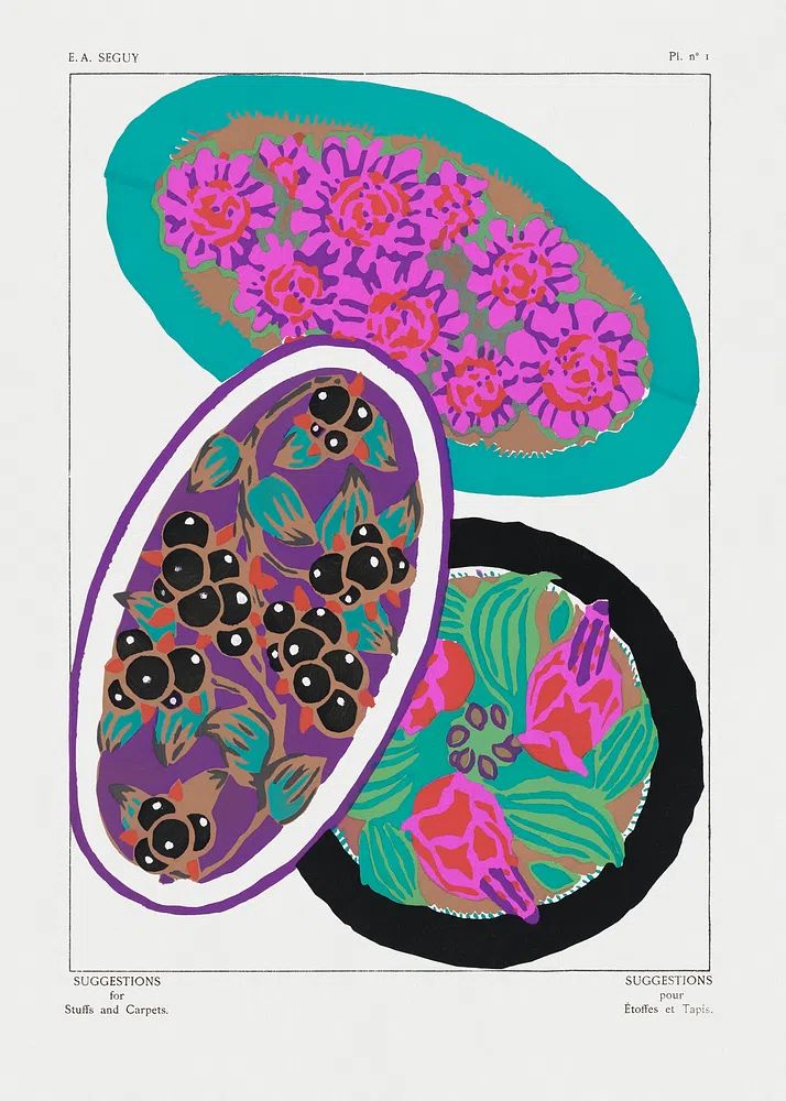 Vintage flower patterns, elegant Art. poster detail