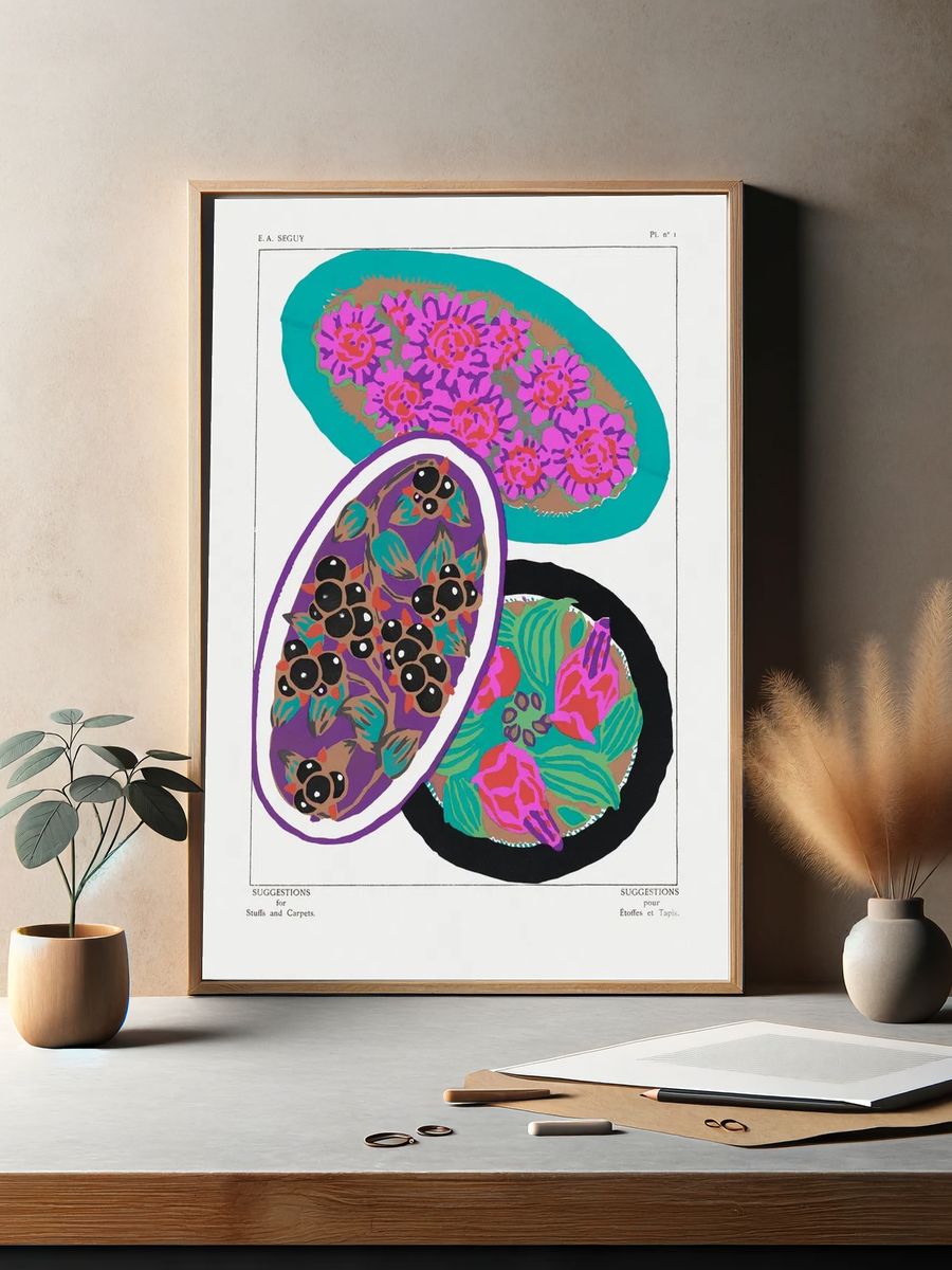 Vintage flower patterns, elegant Art. — room view 2