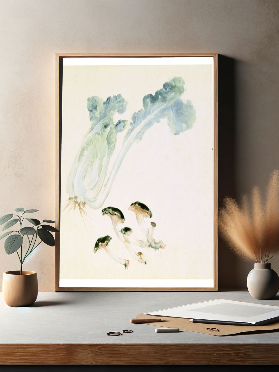 Chinese Cabbage and Mushrooms Print. — room view 2