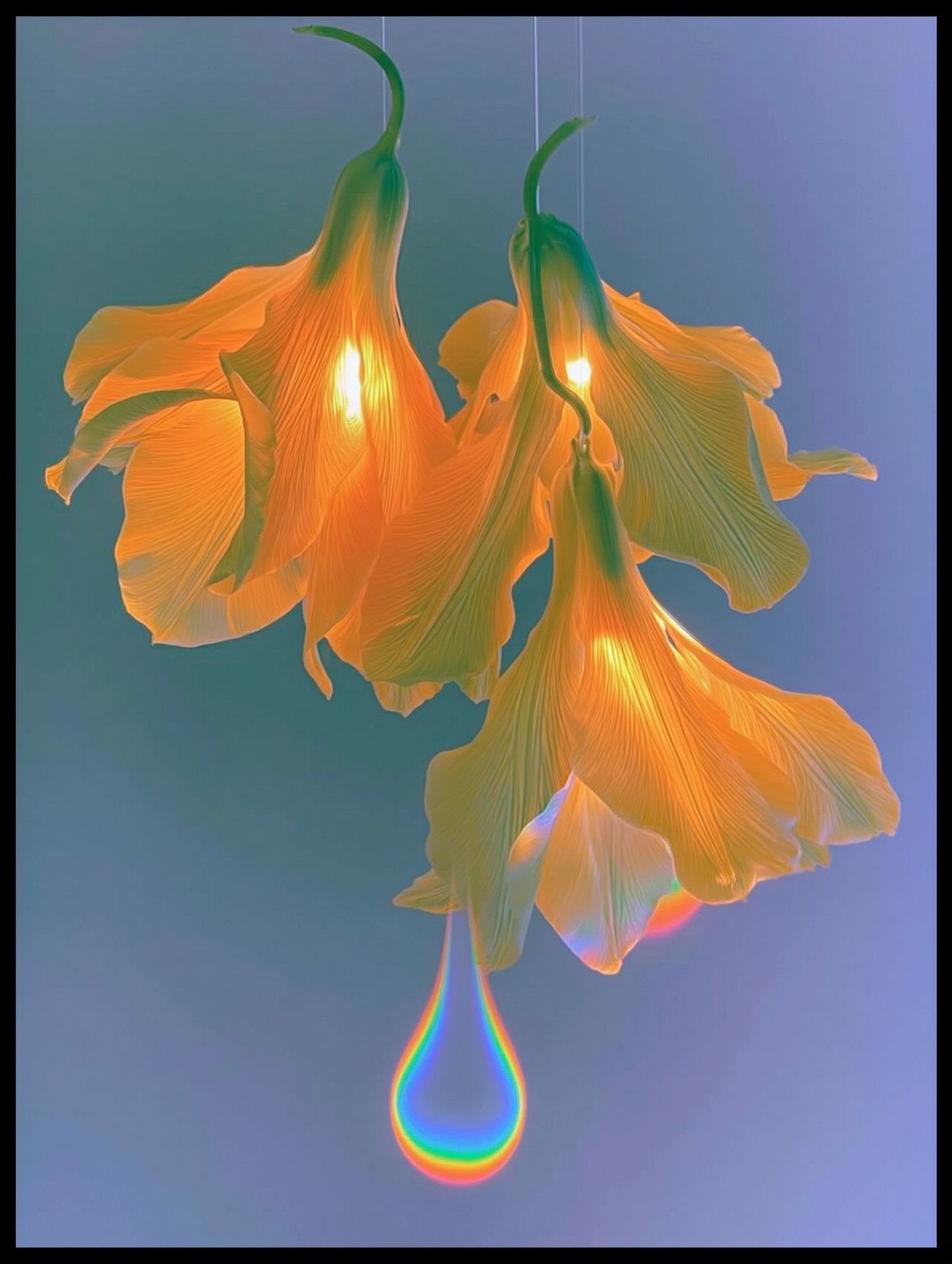 Glowing Tulip Bloom Illustration Poster. poster — botanical art