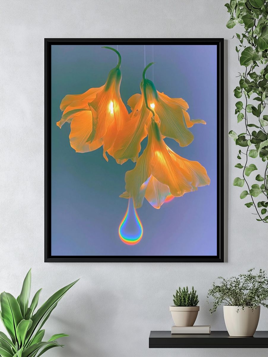 Glowing Tulip Bloom Illustration Poster. — room view 4