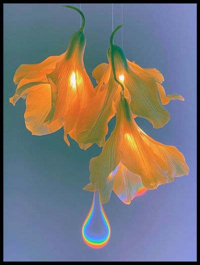 Glowing Tulip Bloom Illustration Poster. poster