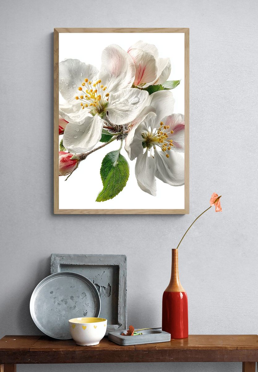 Apple Blossom Botanical Print. — room view 3
