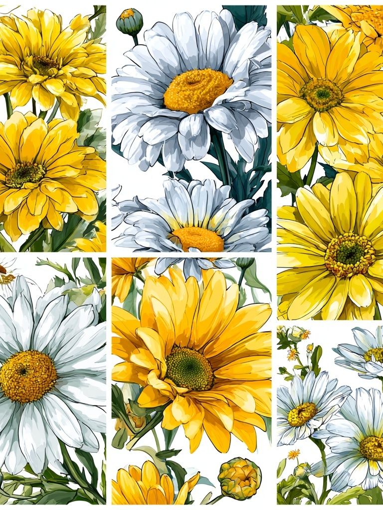 Yellow Daisy Botanical Print. poster — botanical art