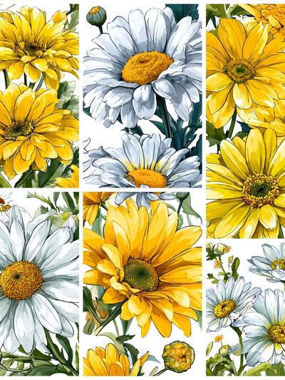 Yellow Daisy Botanical Print. poster