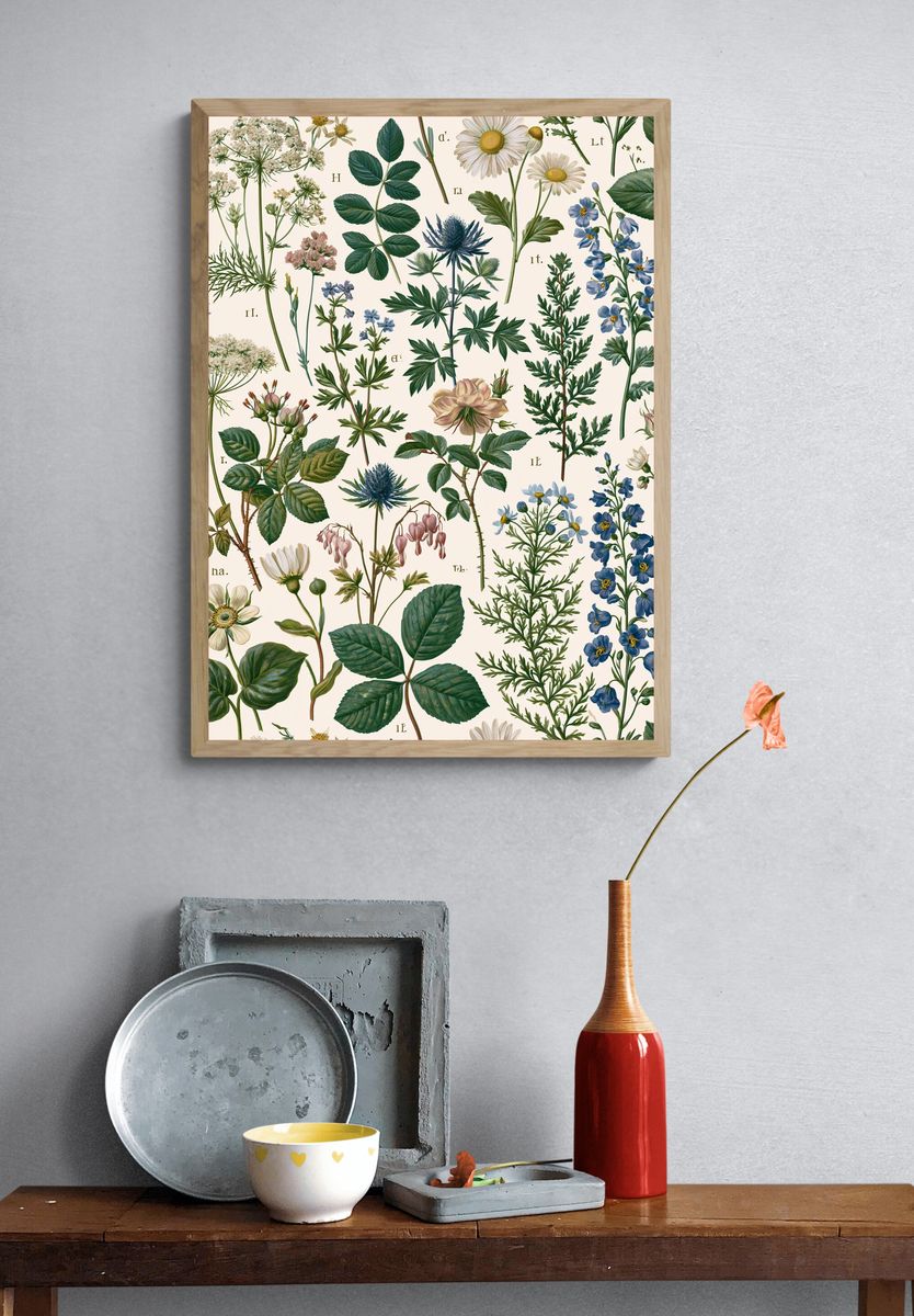 Botanical Herbarium Illustration Poster. — room view 3