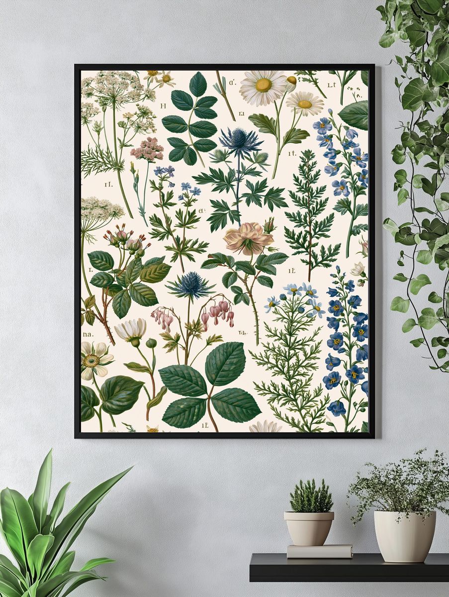 Botanical Herbarium Illustration Poster. — room view 4