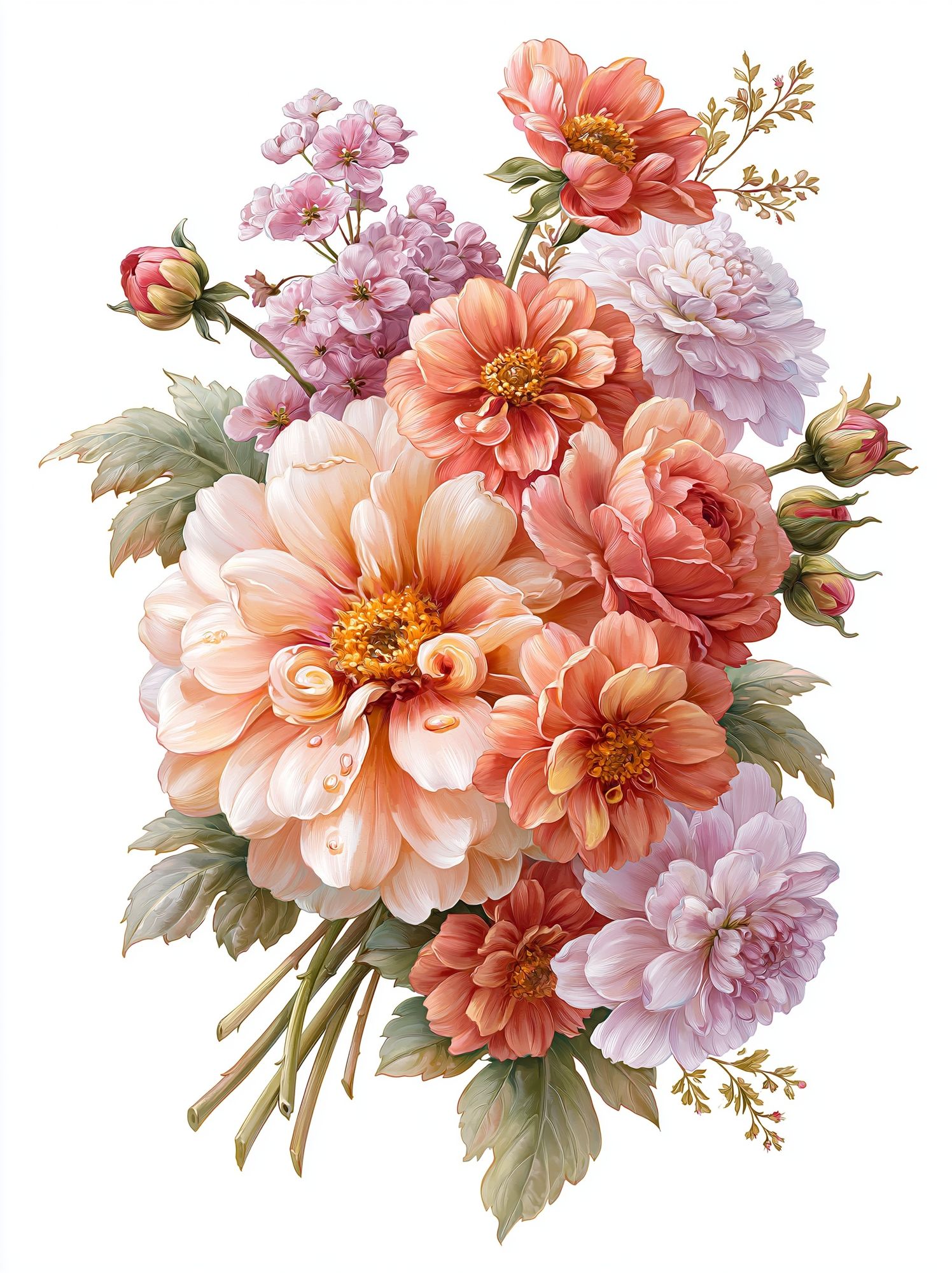 Peony Bouquet Botanical Print. poster — botanical art