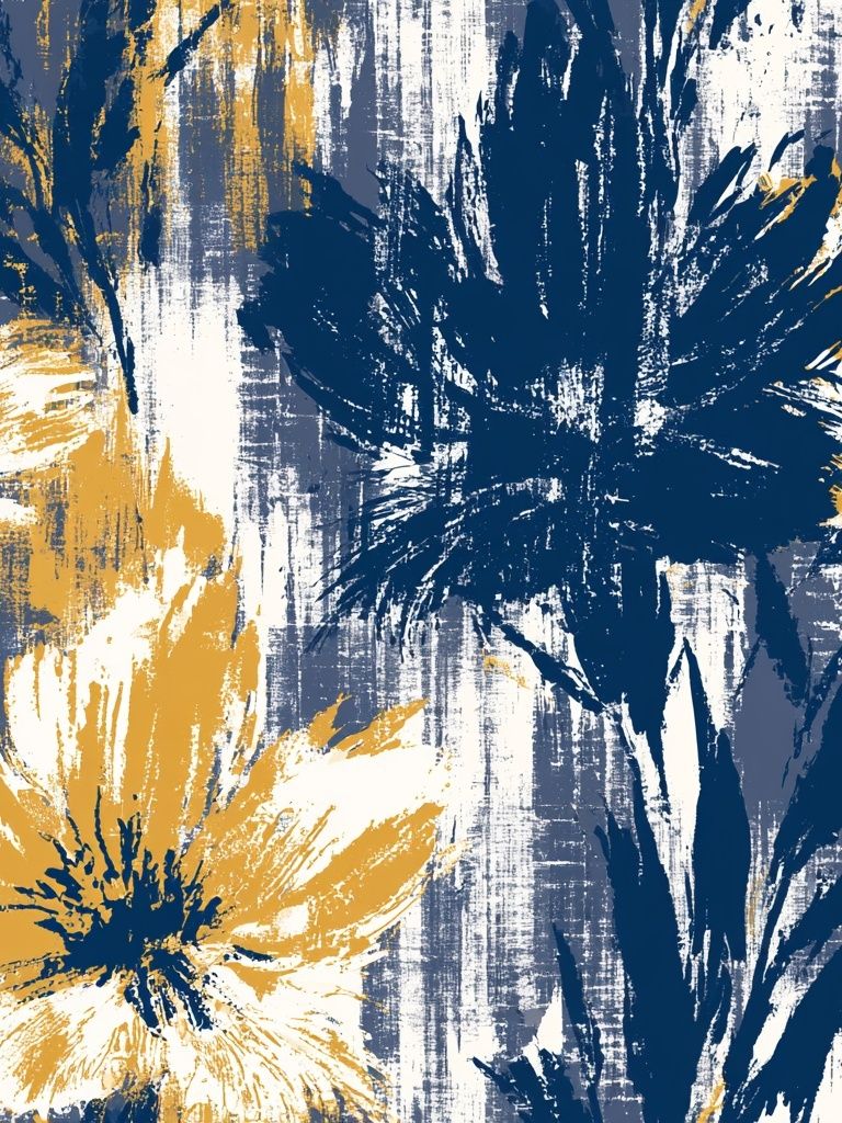 Abstract Floral Brushwork Poster. poster — botanical art