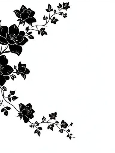 Black Floral Vine Minimalist Print. poster — botanical art