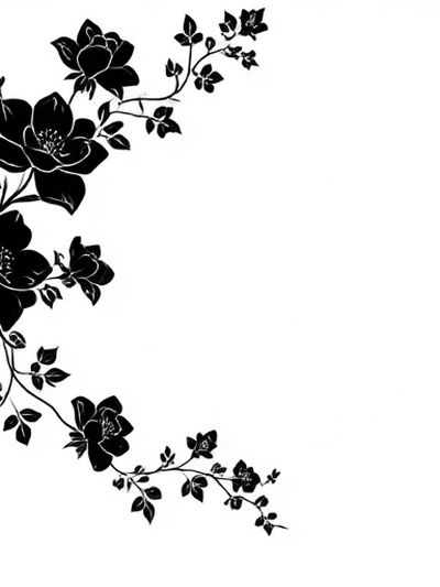 Black Floral Vine Minimalist Print. poster