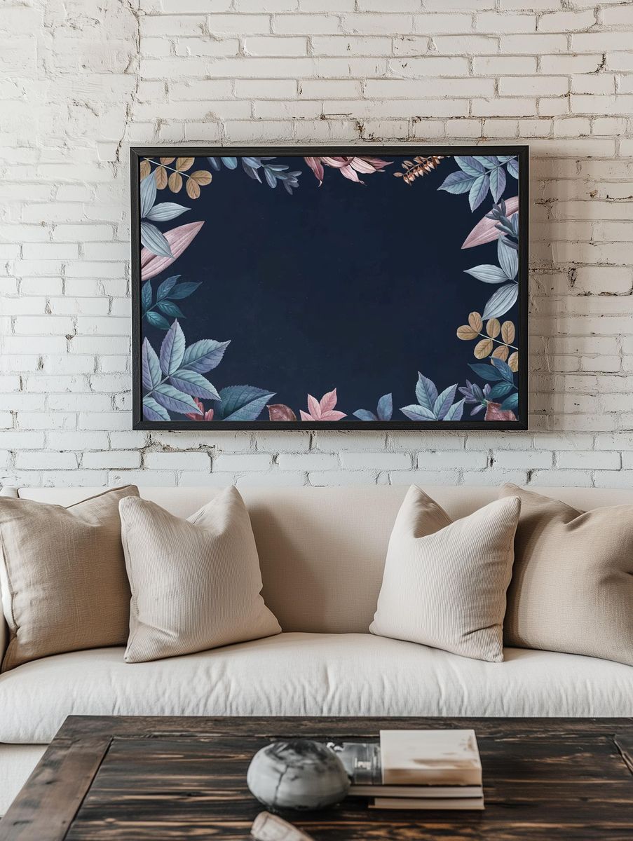 Blank colorful leaf patterned background. — room view 1