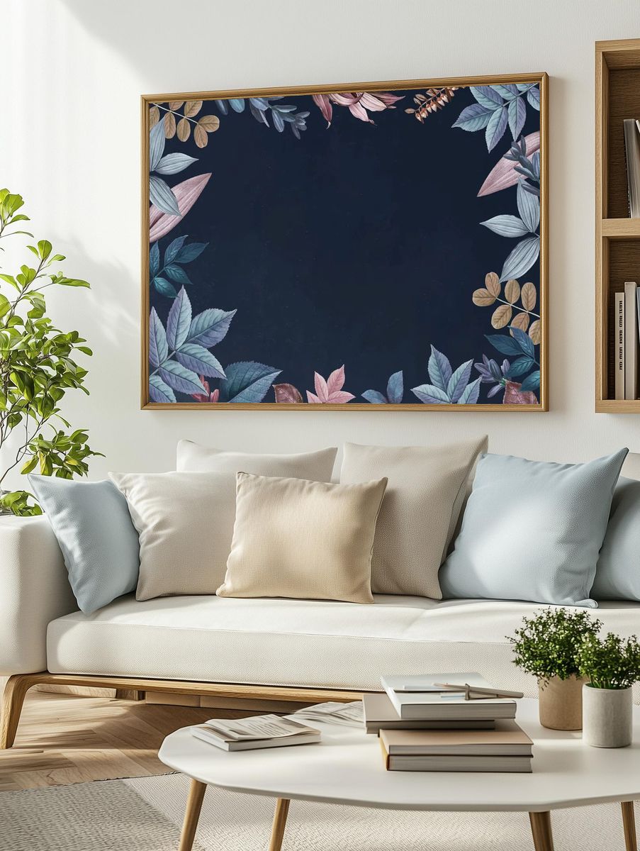 Blank colorful leaf patterned background. — room view 2