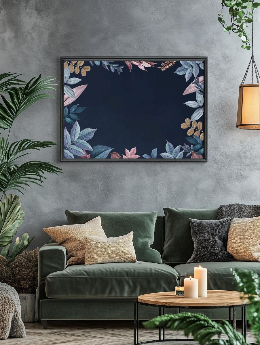 Blank colorful leaf patterned background. — room view 4