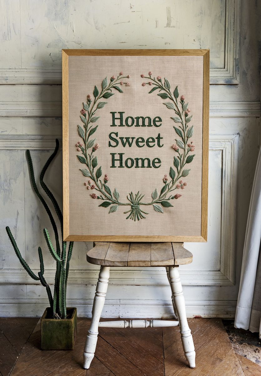 Home Sweet Home Botanical Poster. room preview