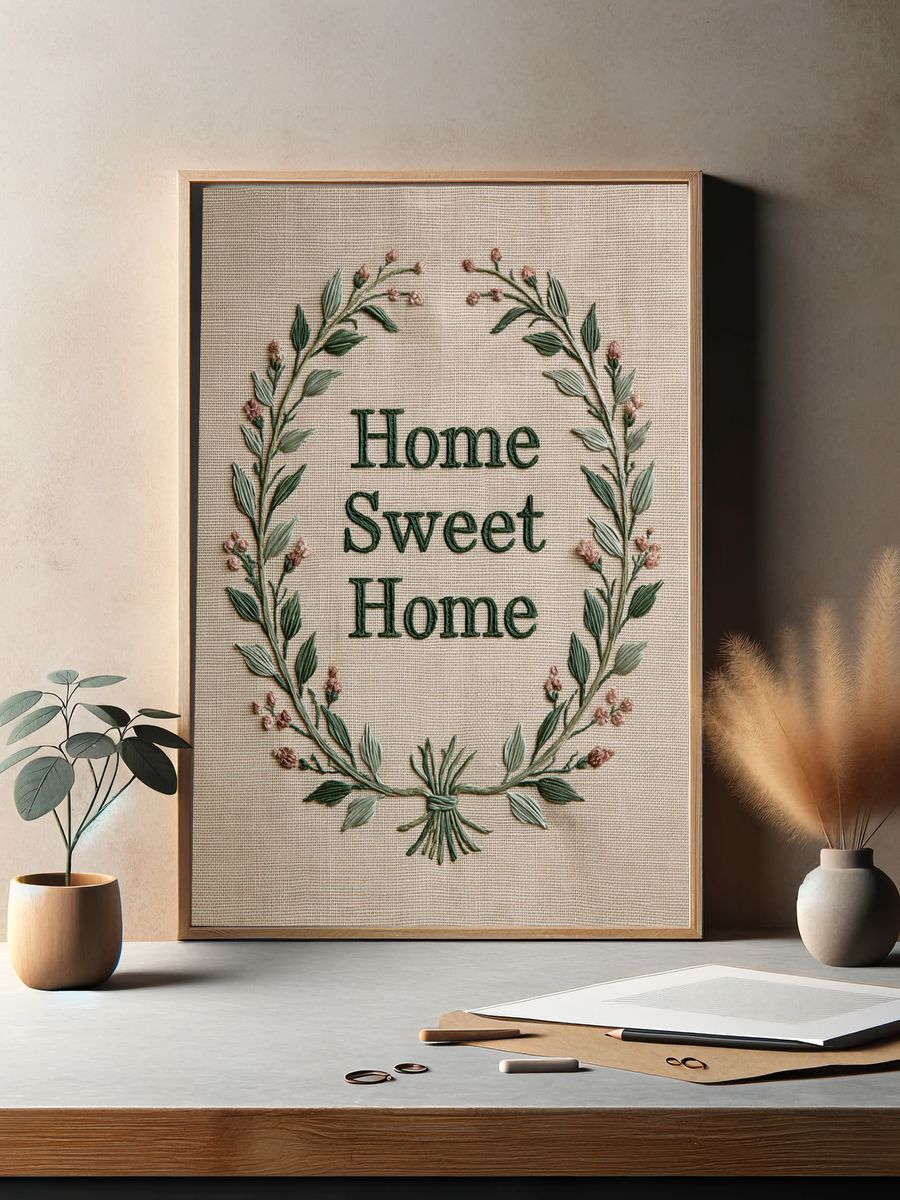 Home Sweet Home Botanical Poster. — room view 2