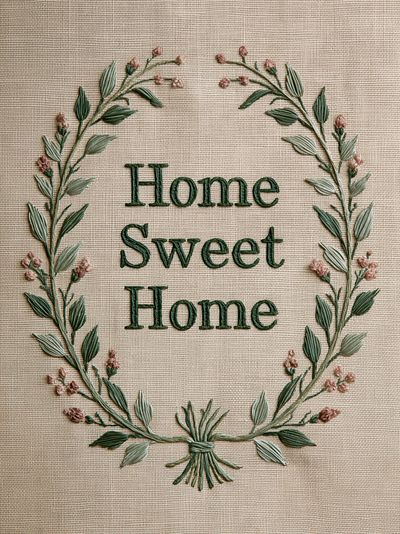 Home Sweet Home Botanical Poster.