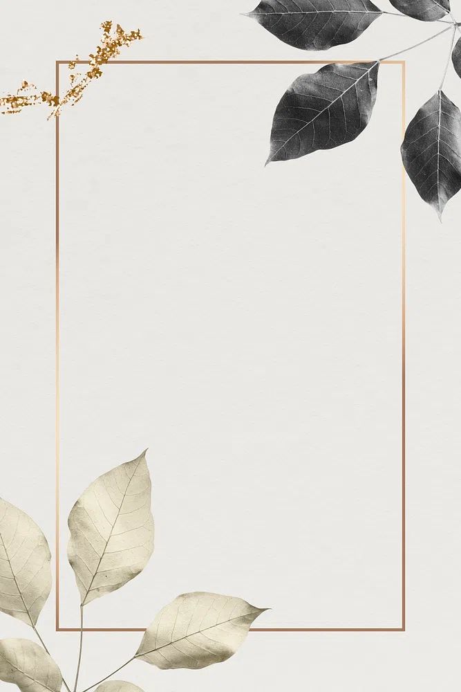 Gold frame foliage pattern marble. poster — botanical art