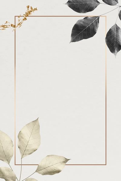 Gold frame foliage pattern marble.