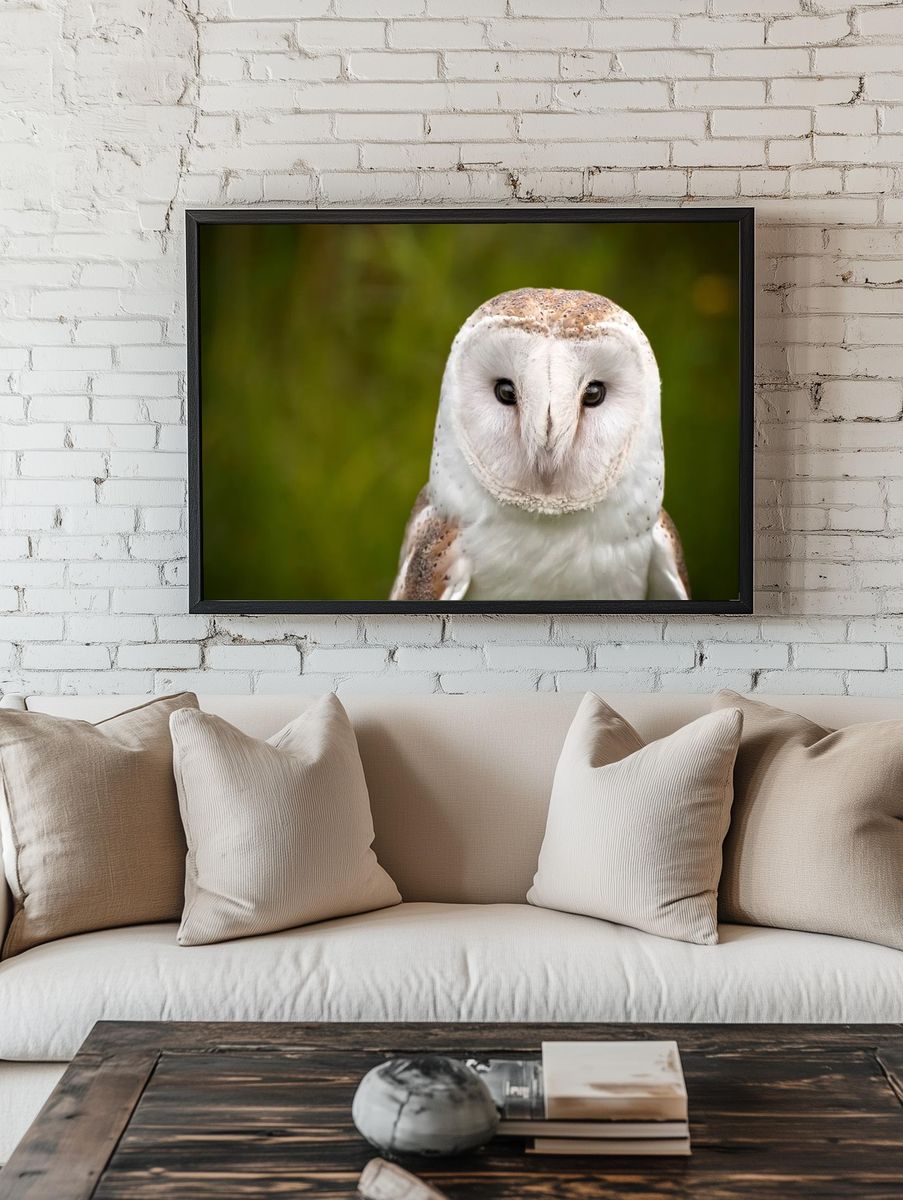 Barn Owl Portrait Poster. — room view 1