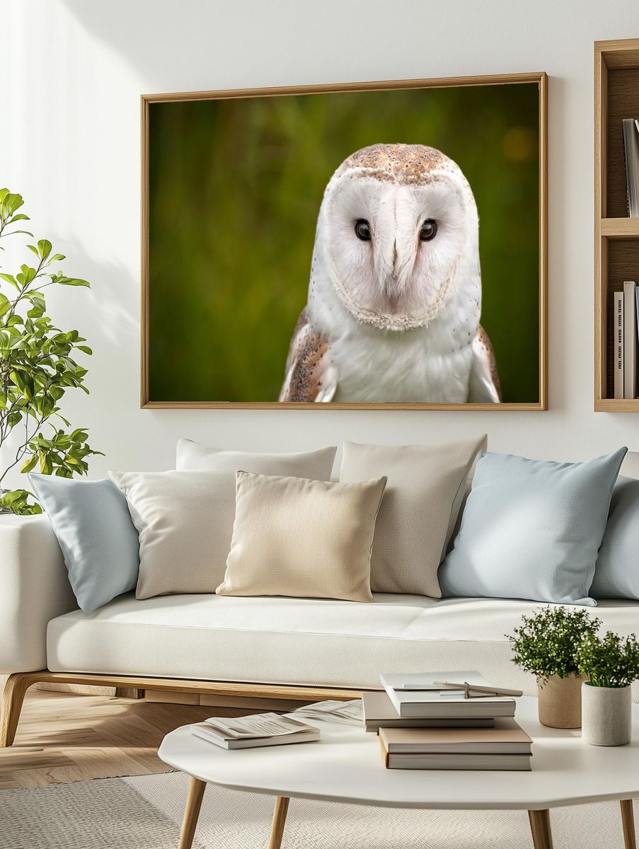 Barn Owl Portrait Poster. — room view 2
