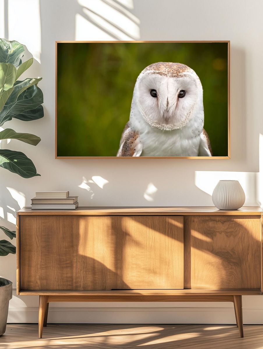 Barn Owl Portrait Poster. — room view 3