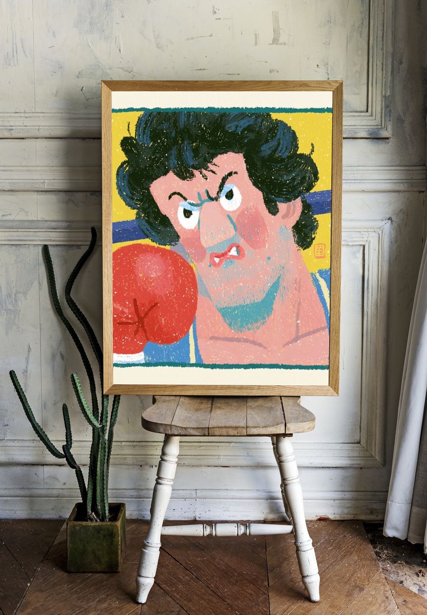 Boxer Portrait Pop-Art Print. — room view 1