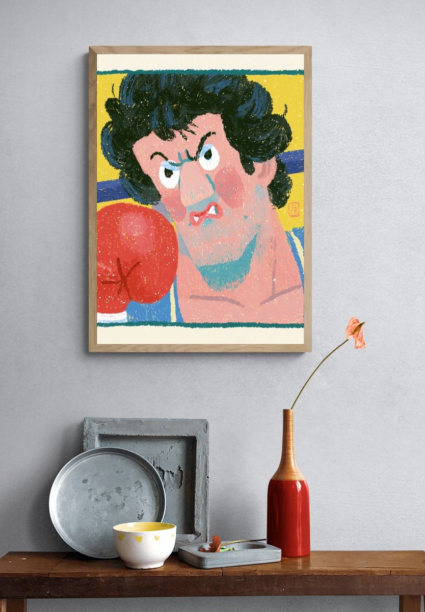 Boxer Portrait Pop-Art Print. — room view 3