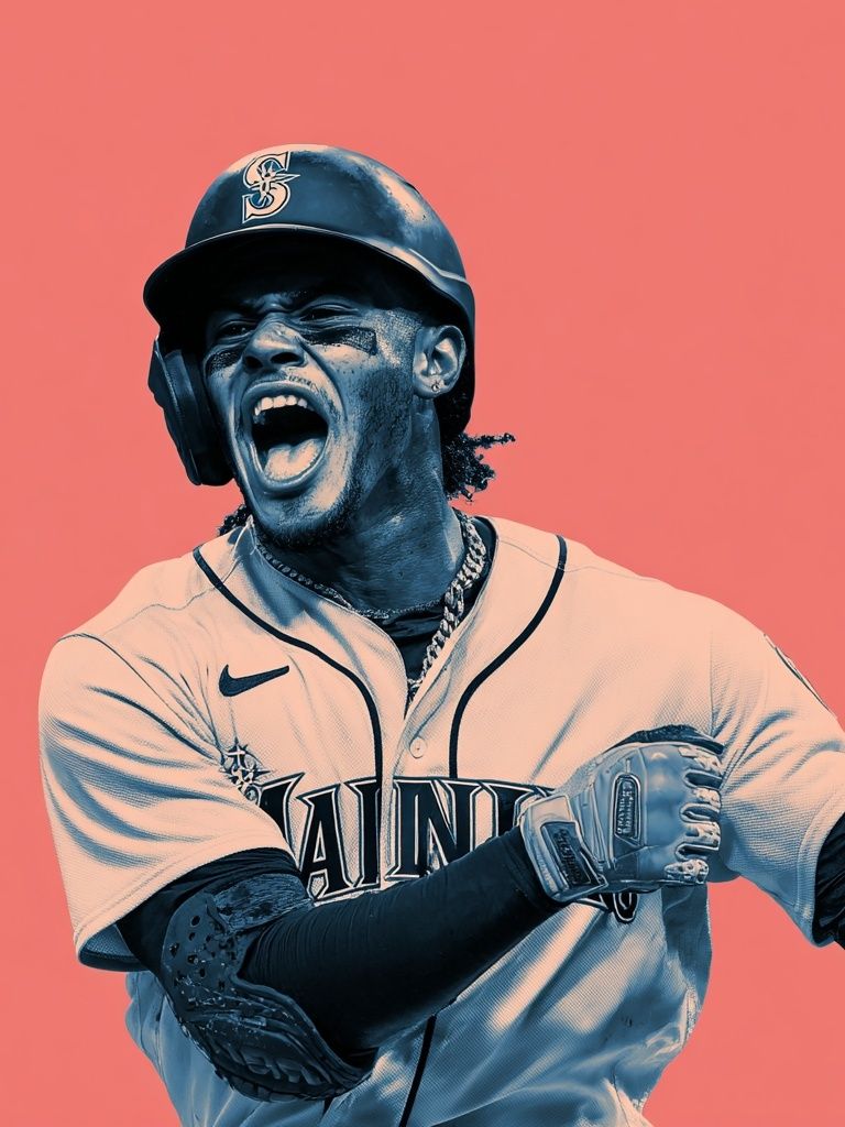 Baseball Player Celebration Poster. poster detail