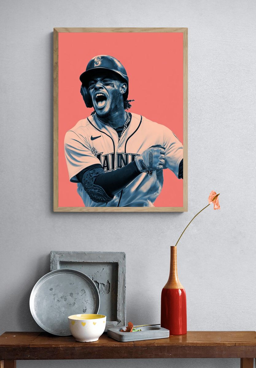 Baseball Player Celebration Poster. — room view 3