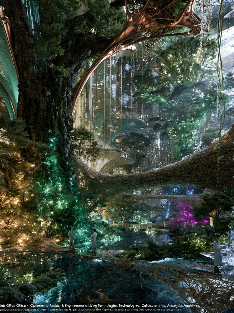 Biopunk Conservatory Landscape Print. poster — illustration art