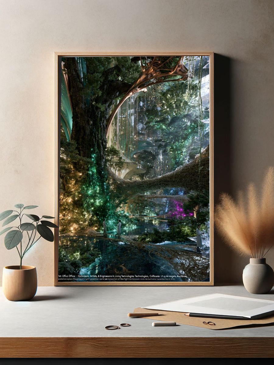 Biopunk Conservatory Landscape Print. — room view 2