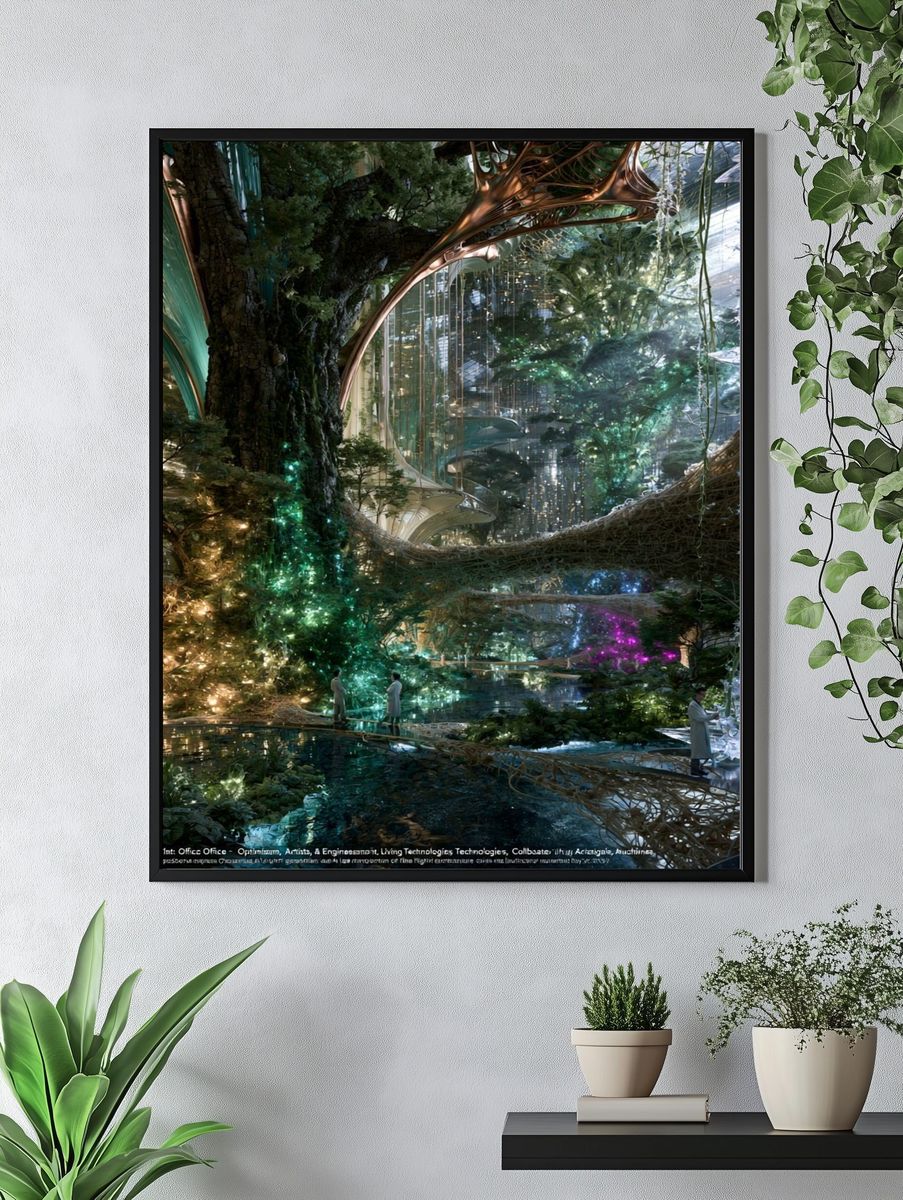 Biopunk Conservatory Landscape Print. — room view 4
