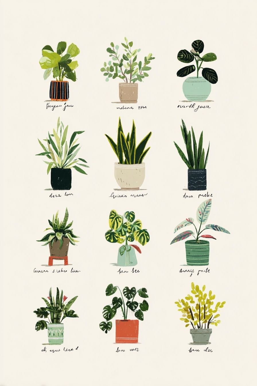 Botanical Plant Collection — Illustration Print. poster — botanical art
