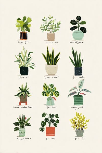 Botanical Plant Collection — Illustration Print. poster