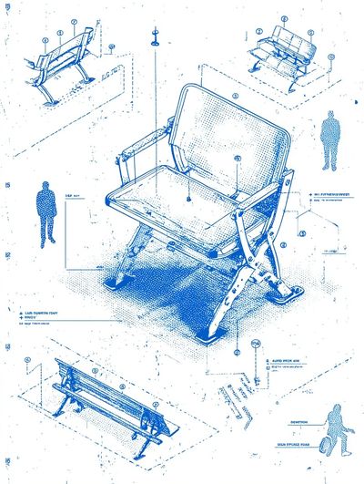 Blueprint Chair Design Poster. poster print