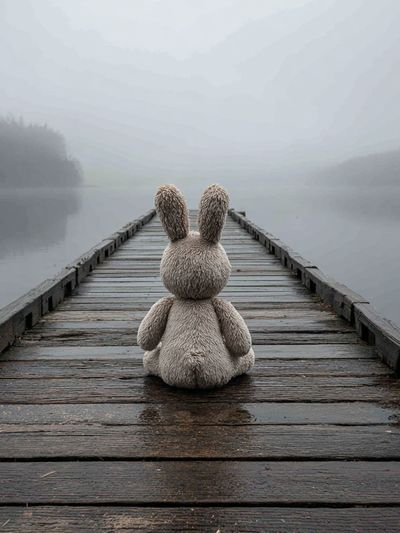 Bunny on a Dock — Photography Print. poster print